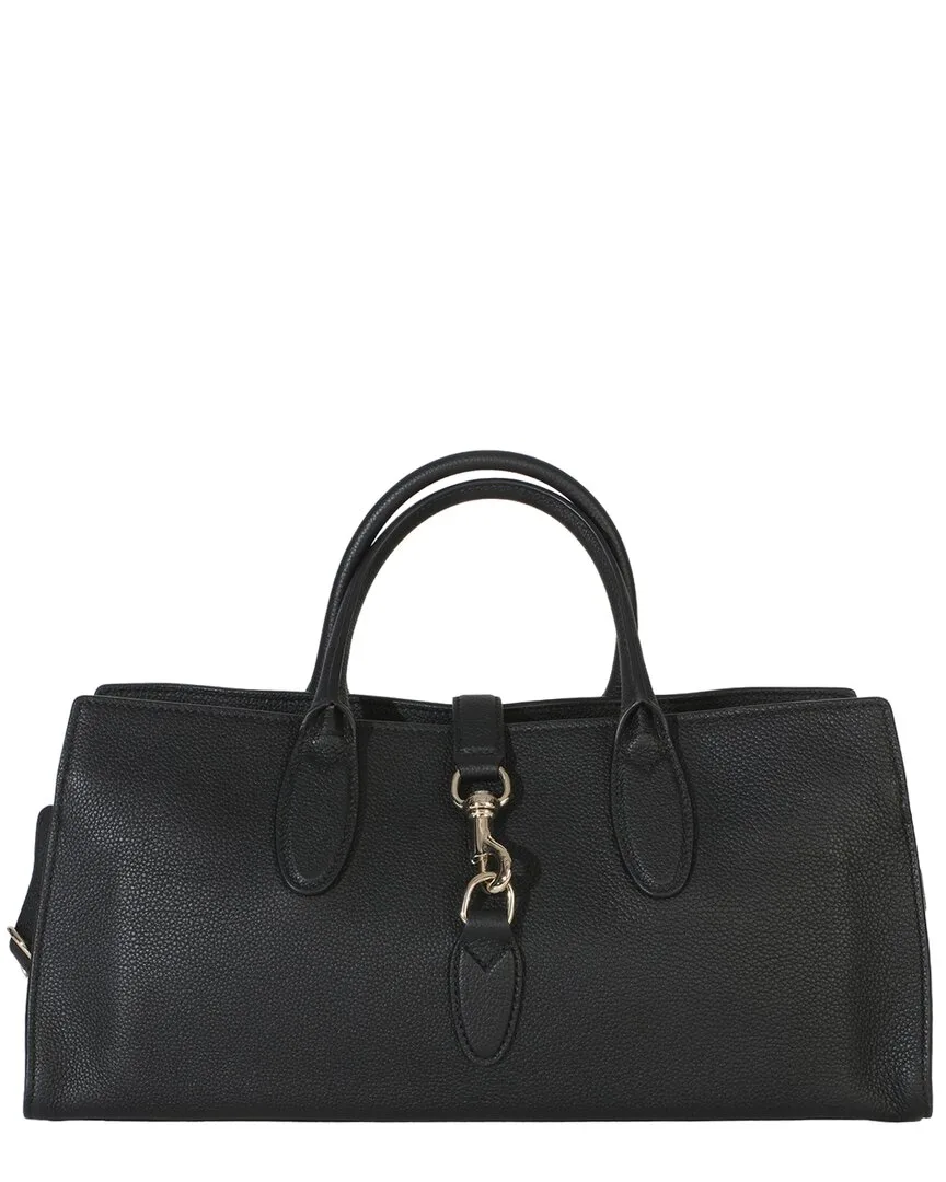 Black Leather Pebbled Medium Jackie Tote Bag (authentic Pre-Loved) by Gucci