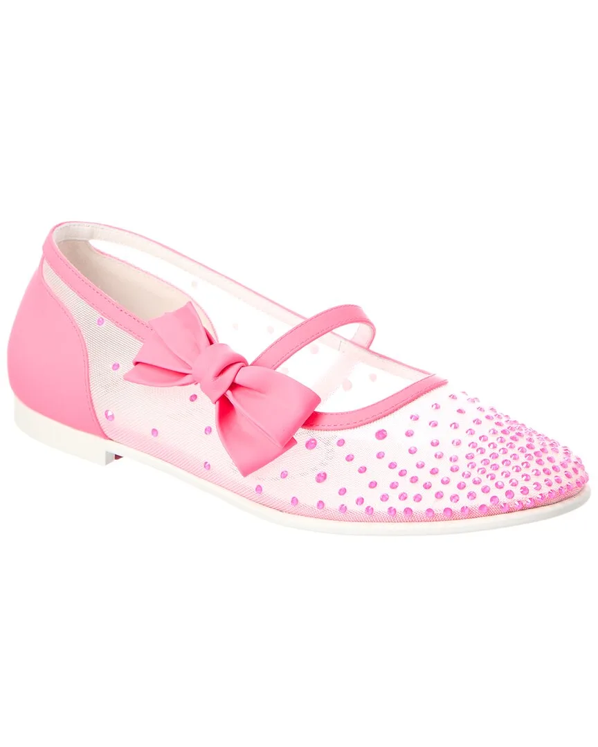 Melodie Mesh & Leather Flat by Christian Louboutin