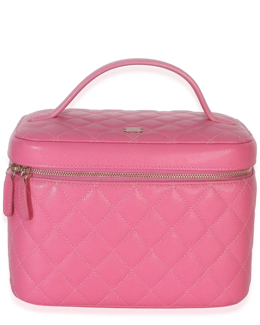 Pink Caviar Leather Large Top Handle Vanity Case (authentic Pre-Loved) by CHANEL