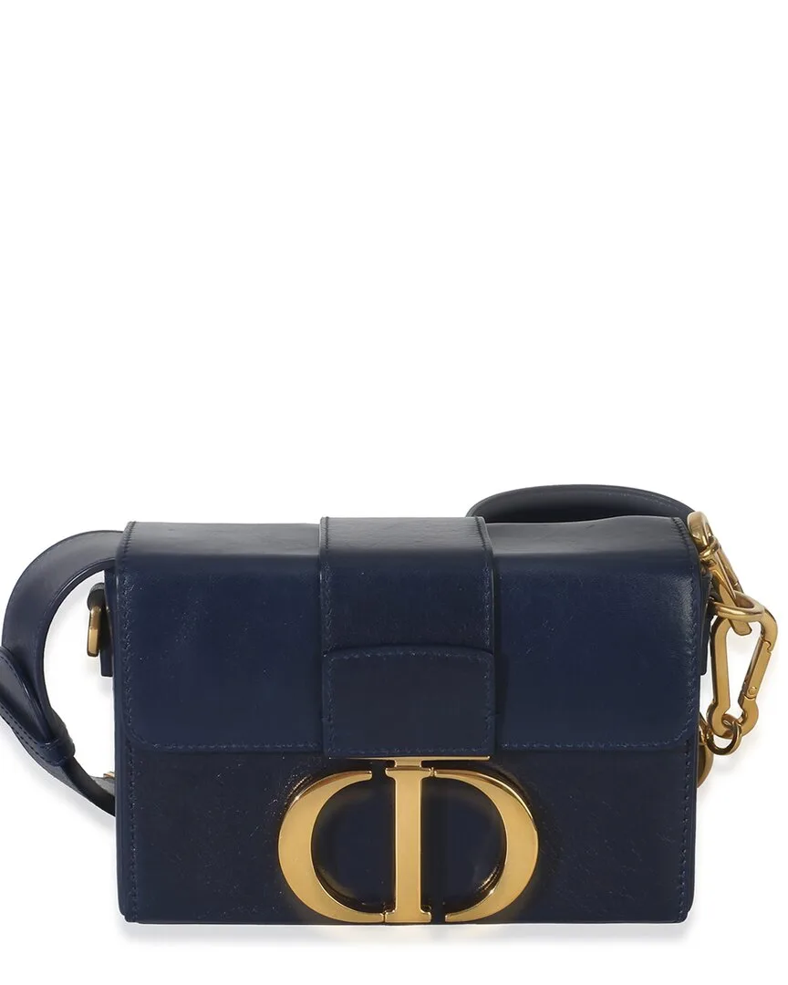 Blue Calfskin 30 Montaigne Box Bag (authentic Pre-Loved) by Dior
