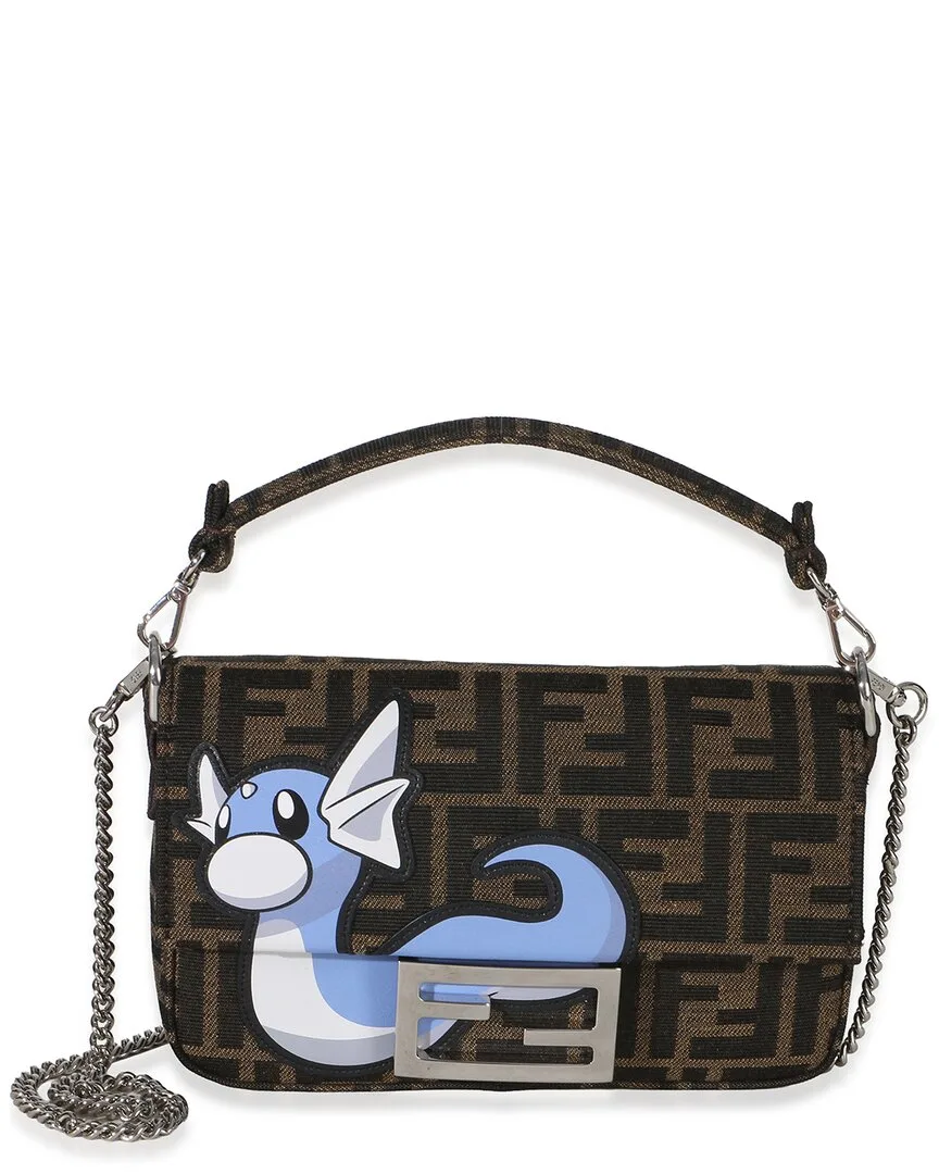 Brown Ff Jacquard Fabric x Frgmt x Pokemon Fabric Dratini Mini Baguette Bag (authentic Pre-Loved) by FENDI