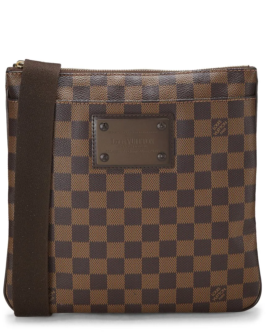 Brown Damier Ebene Coated Canvas Pochette Plate Brooklyn (authentic Pre-Loved) by Louis Vuitton