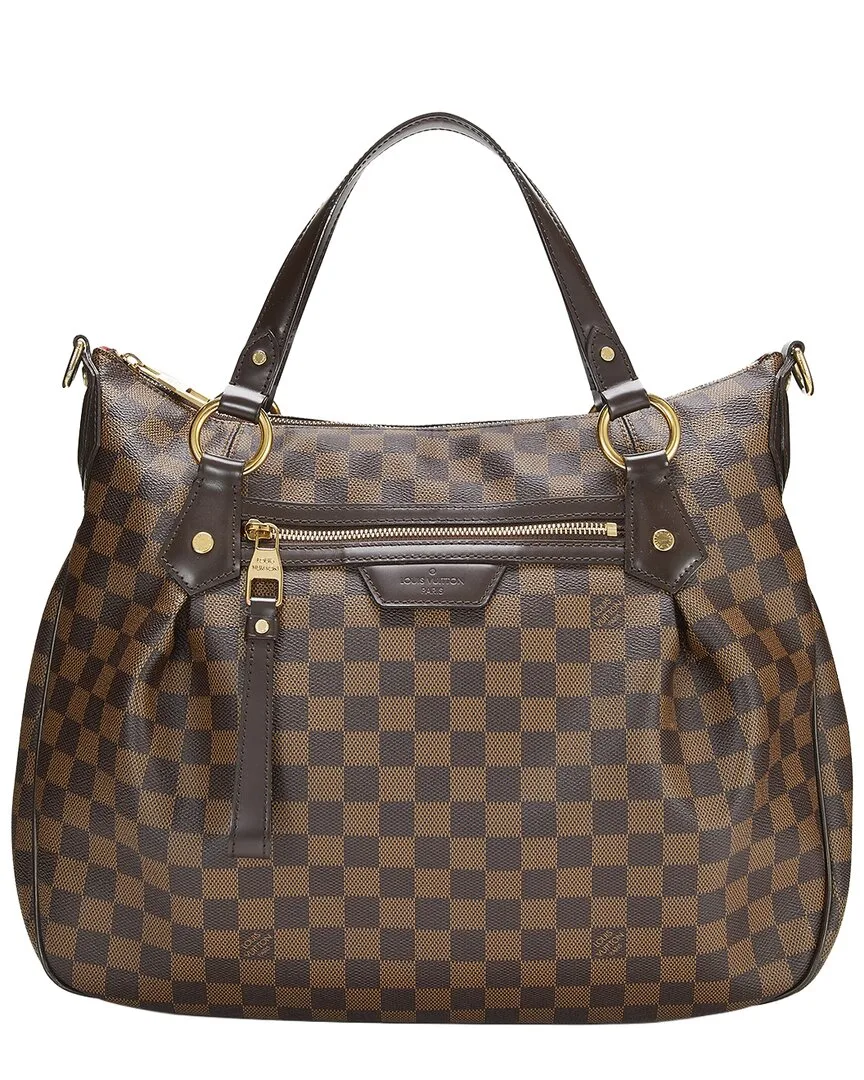 Brown Damier Ebene Coated Canvas Evora mm (authentic Pre-Loved) by Louis Vuitton