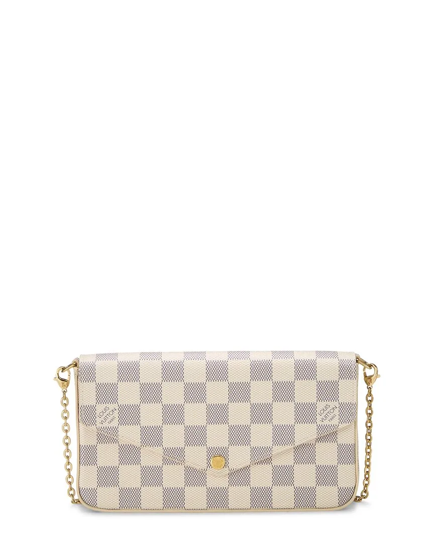 Pink Damier Azur Coated Canvas Pochette Felicie (authentic Pre-Loved) by Louis Vuitton