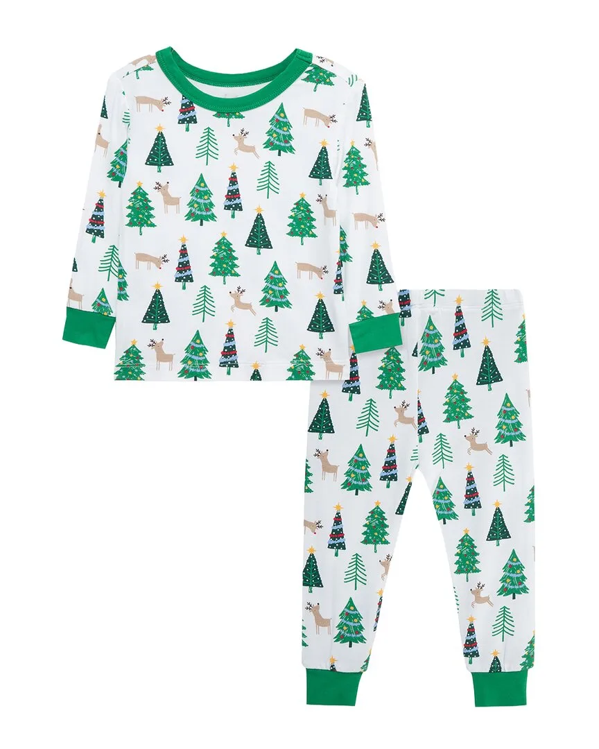 2Pc Christmas Tree Pajama Set by Little Me