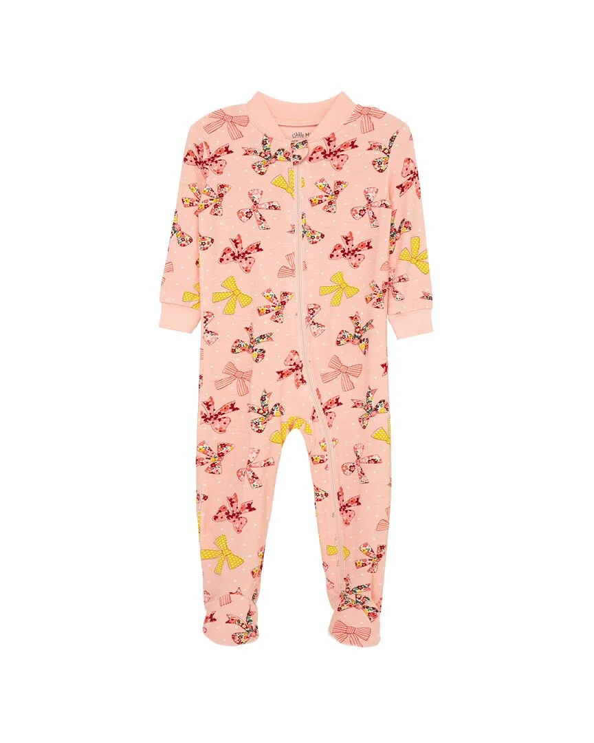 Bow Zip Front Footie by Little Me