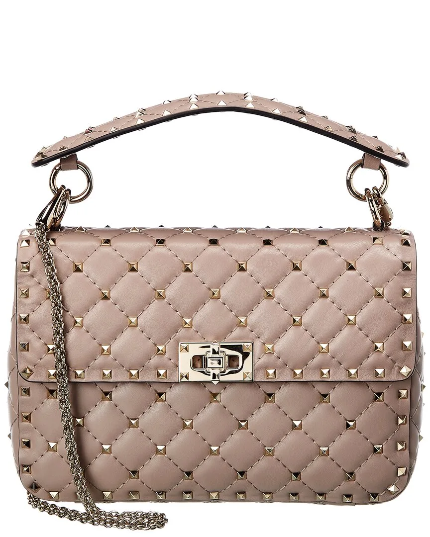 Rockstud Spike Medium Leather Shoulder Bag