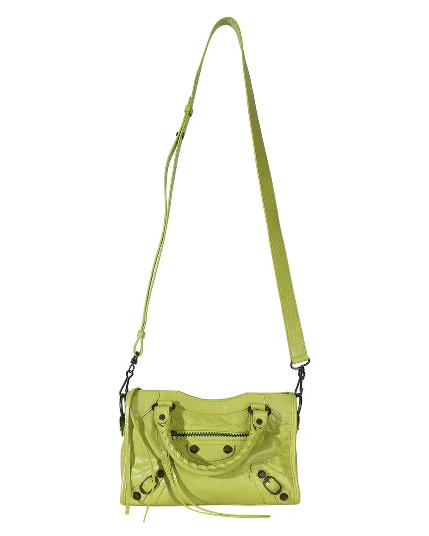 Green Leather Arena Classic Hardware Mini Le City Bag (authentic Pre-Loved) by Balenciaga