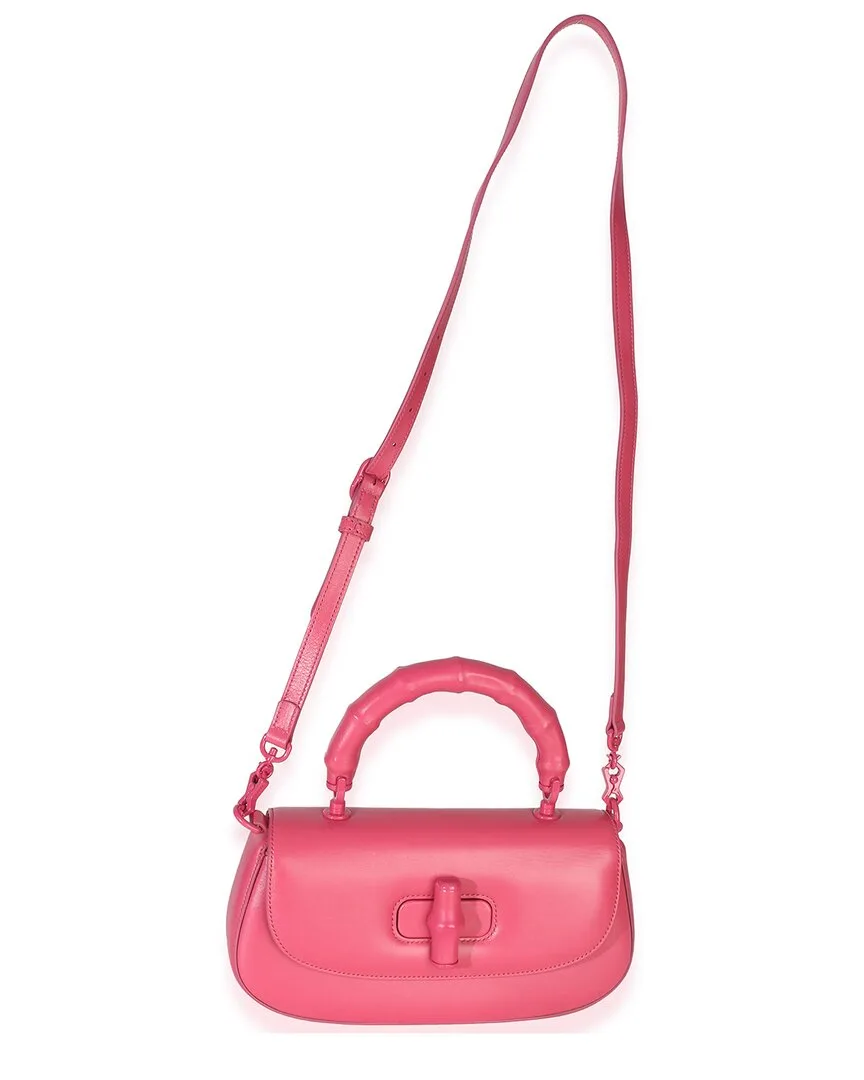 Pink Calfskin Medium Bamboo Diva Bag (authentic Pre-Loved) by Gucci