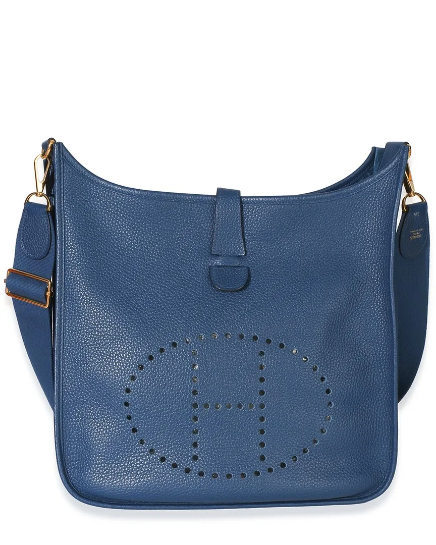 Blue Clemence Leather Evelyne 33 Gm Ghw (authentic Pre-Loved)