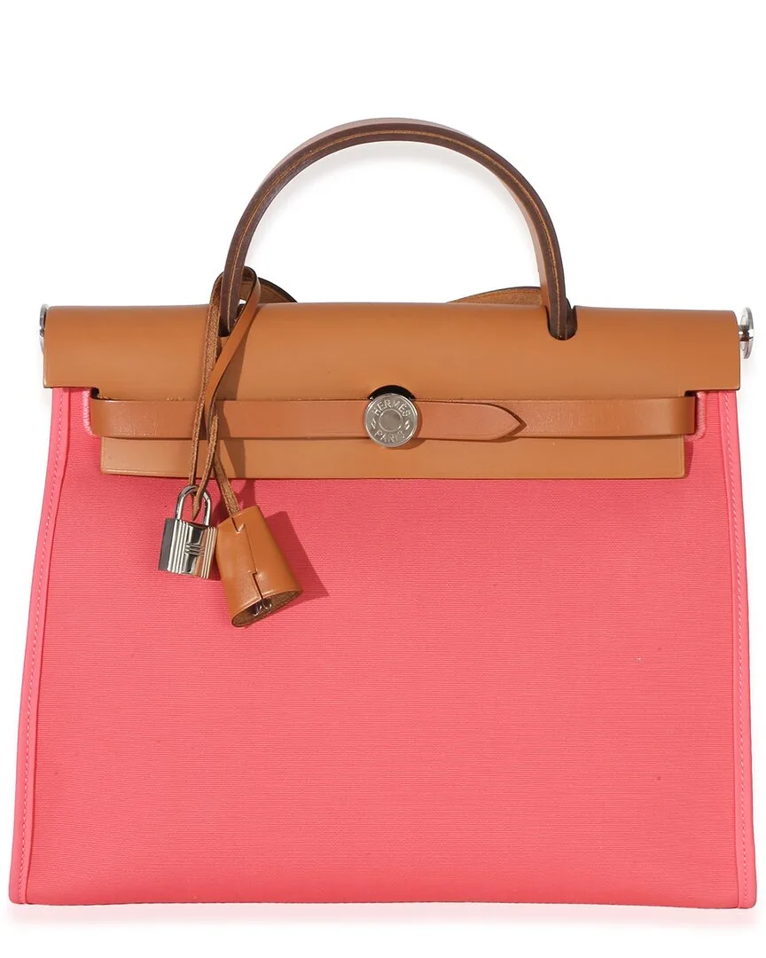 Pink Canvas Toile Herbag Zip 31 Pm Phw (authentic Pre-Loved) by Herms