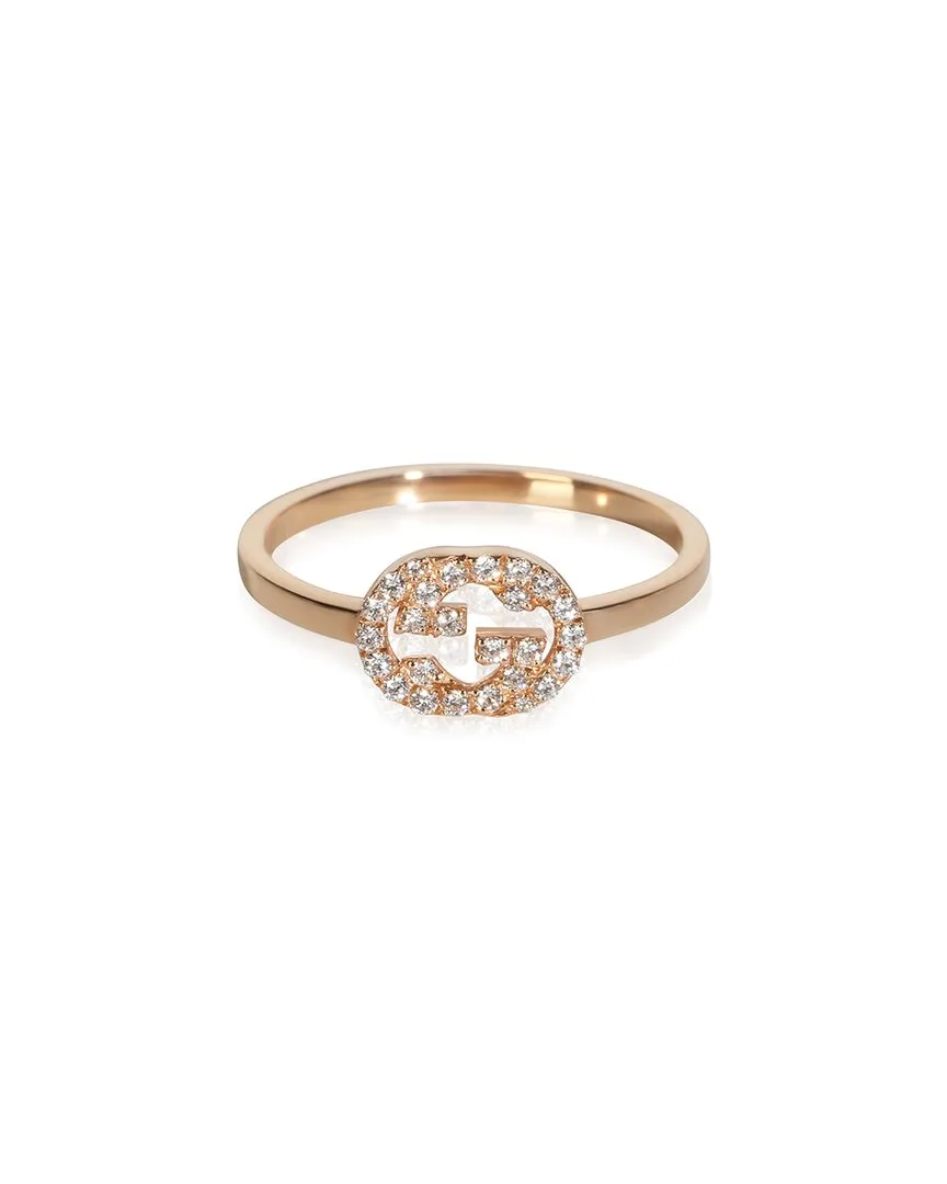 Interlocking G Rose Gold 0.13 ct. tw. Diamond & Peridot Ring (authentic Pre-Loved) by Gucci