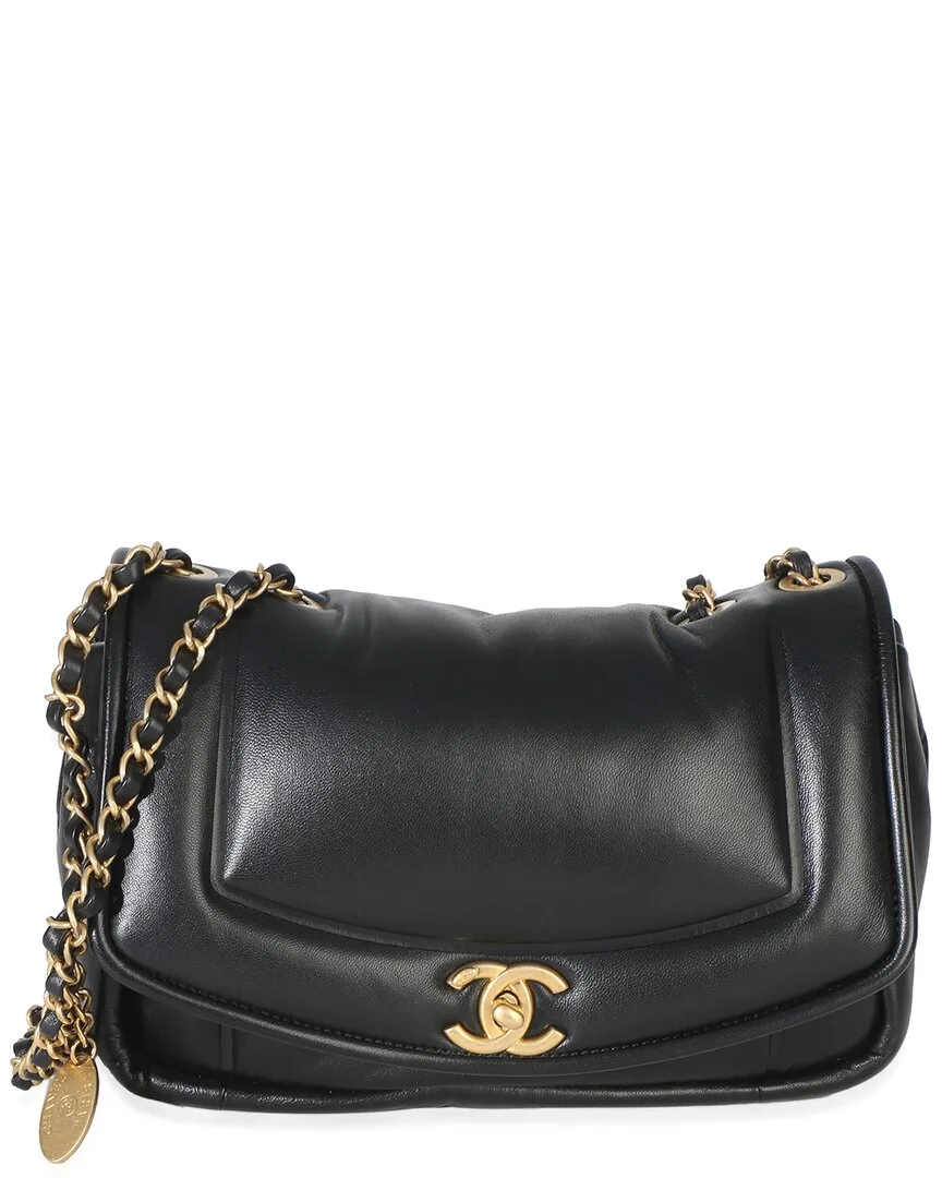 Black Lambskin Medium Simply Flap Bag (authentic Pre-Loved) by CHANEL