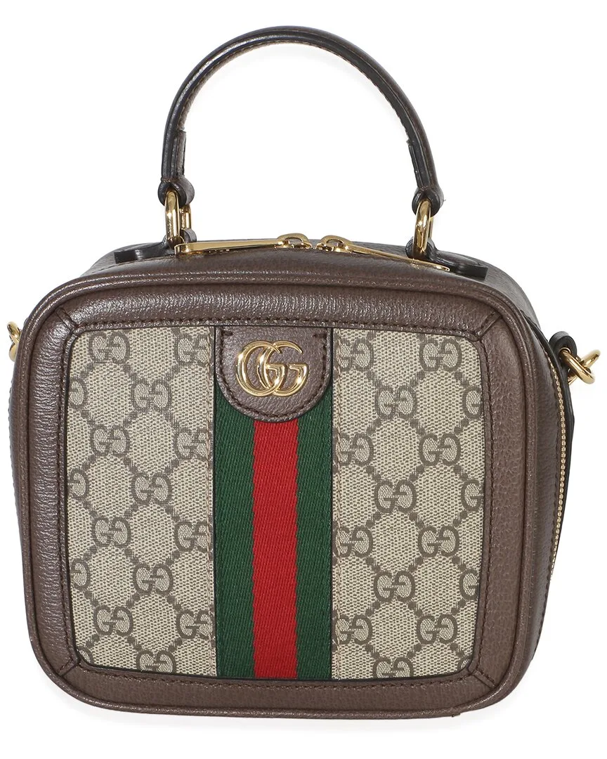 Brown Gg Supreme Canvas Web Ophidia Mini Top Handle Shoulder Bag (authentic Pre-Loved) by Gucci