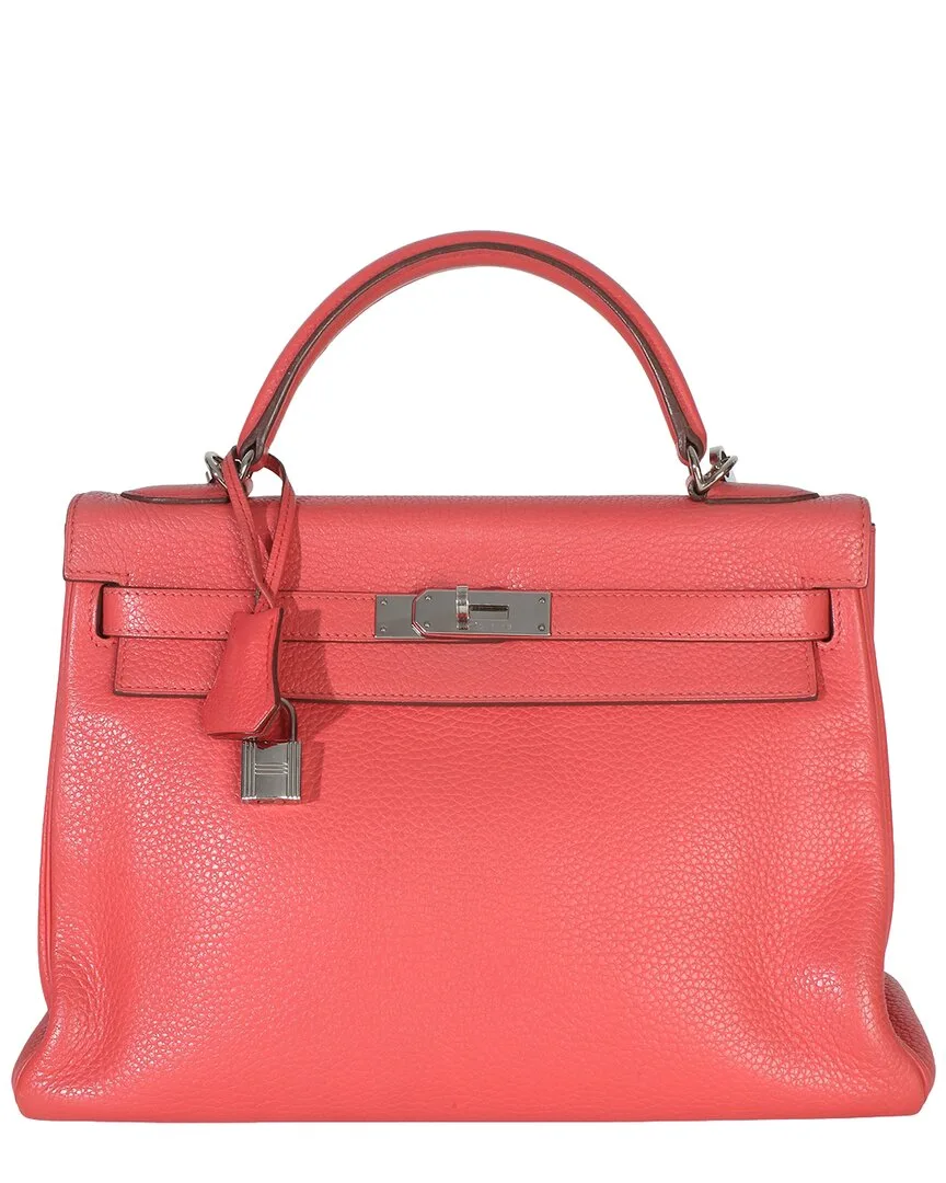 Pink Clemence Leather Kelly 32 Phw (authentic Pre-Loved) by Herms