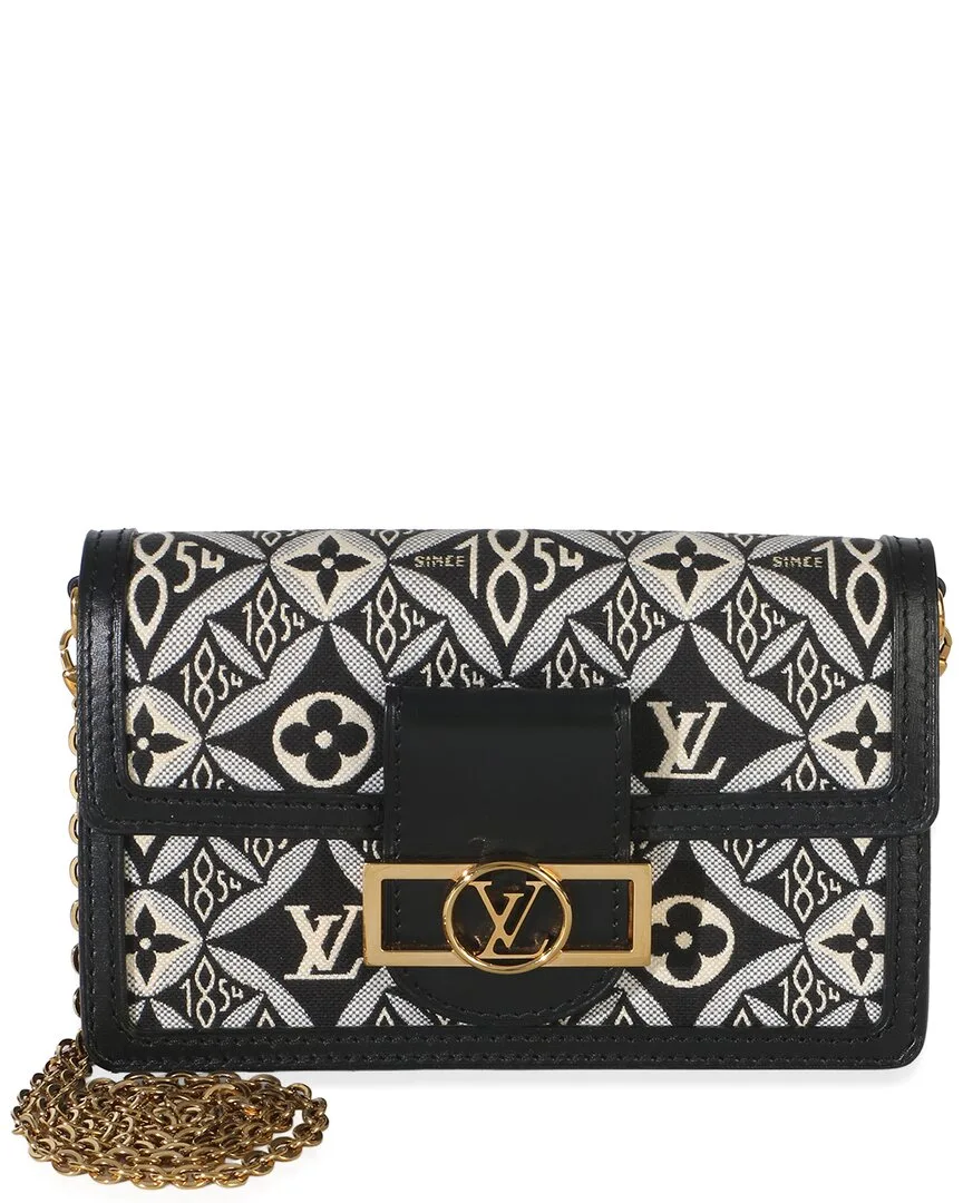 Black Fabric Jacquard Since 1854 Dauphine Chain Wallet (authentic Pre-Loved) by Louis Vuitton