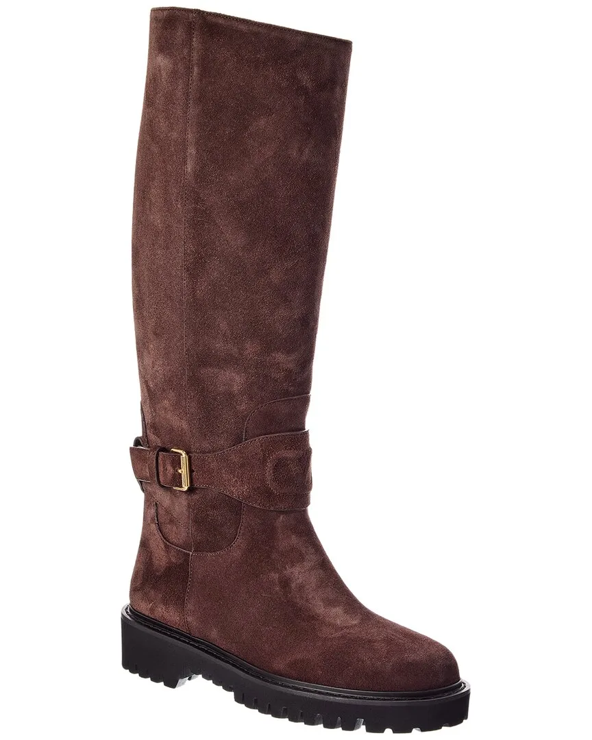 Vlogo Signature Suede Knee-High Boot by Valentino
