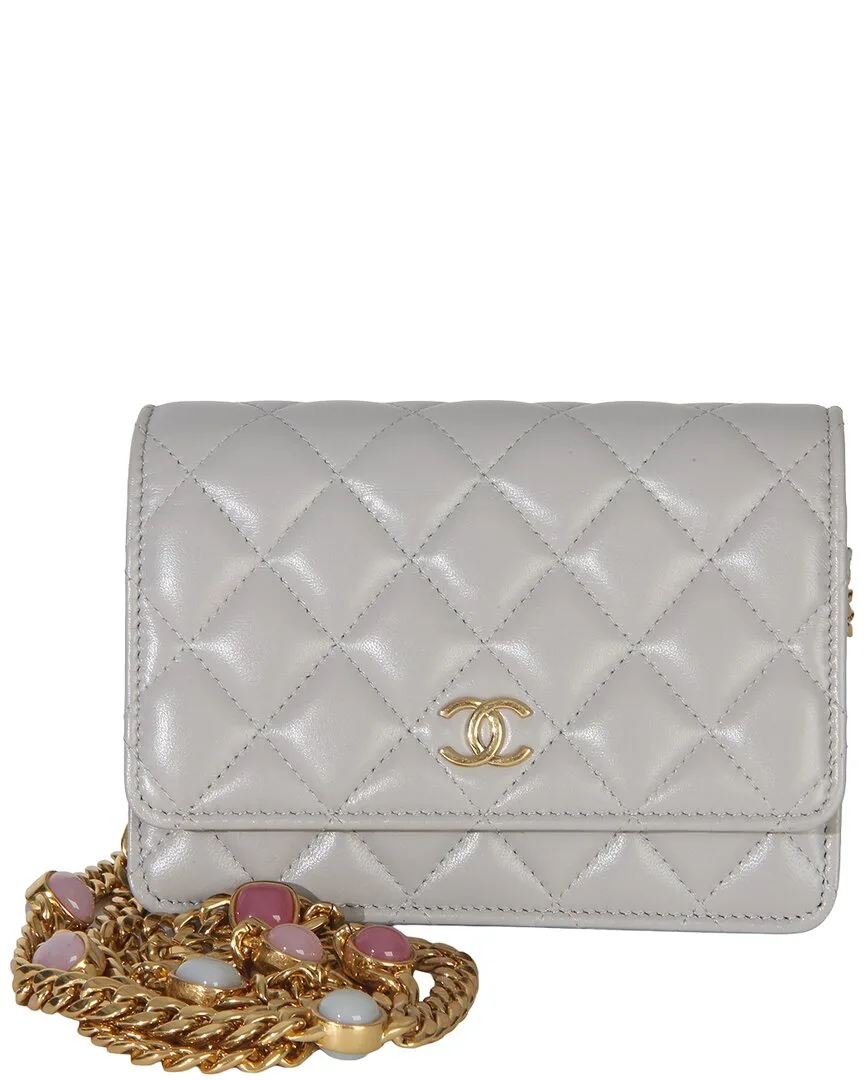 Quilted Lambskin Jeweled Mini Wallet on Chain (authentic Pre-Loved) by CHANEL