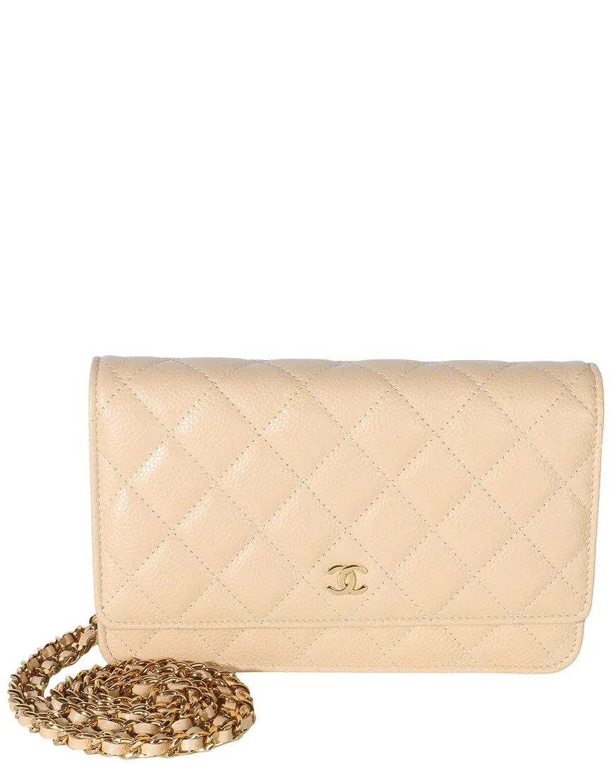 Quilted Caviar Leather Classic Wallet on Chain (authentic Pre-Loved)
