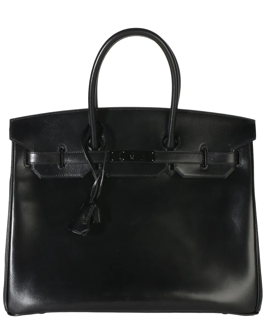 Box Leather So Black Birkin 35 Pvd (authentic Pre-Loved)