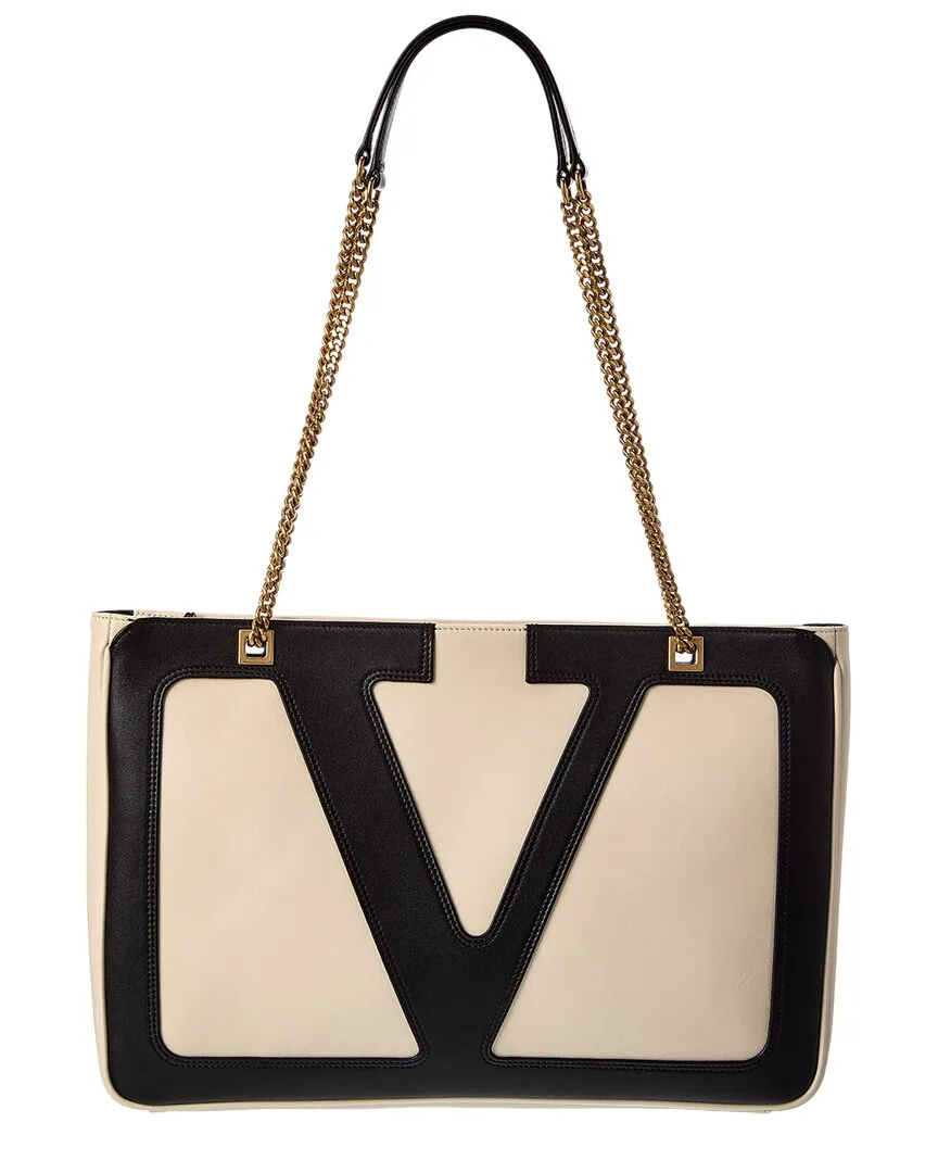 Vlogo Medium Leather Tote by Valentino