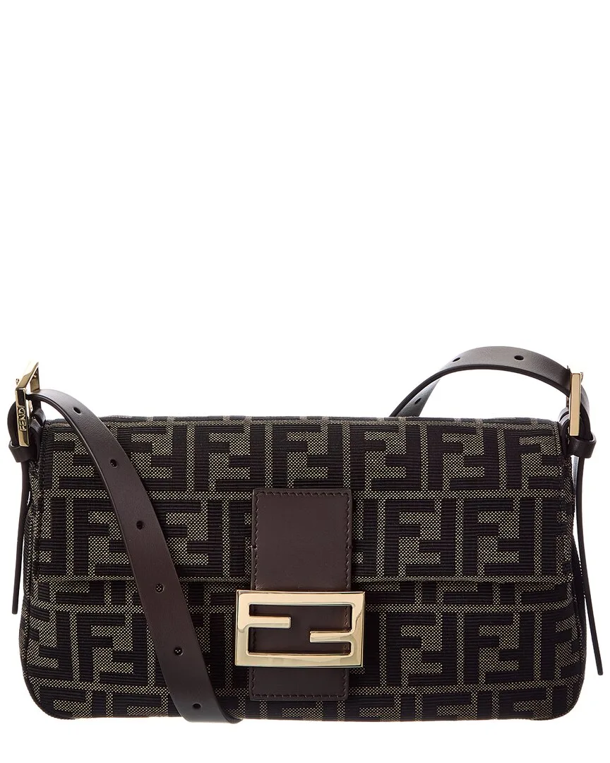 Baguette Ff Jacquard & Leather Shoulder Bag by FENDI