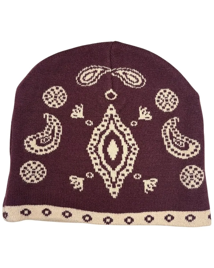 Jacquard Paisley Beanie by Nicole Miller