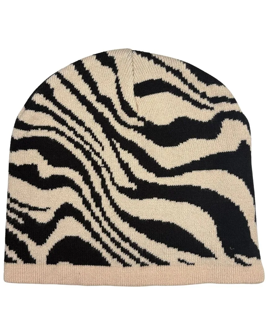 Jacquard Zebra Beanie by Nicole Miller
