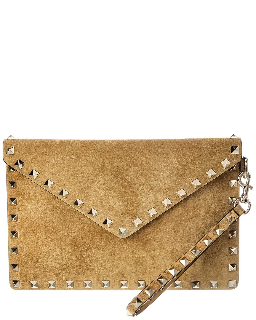 Rockstud Suede Clutch