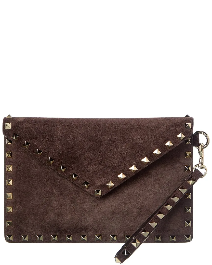Rockstud Suede Clutch