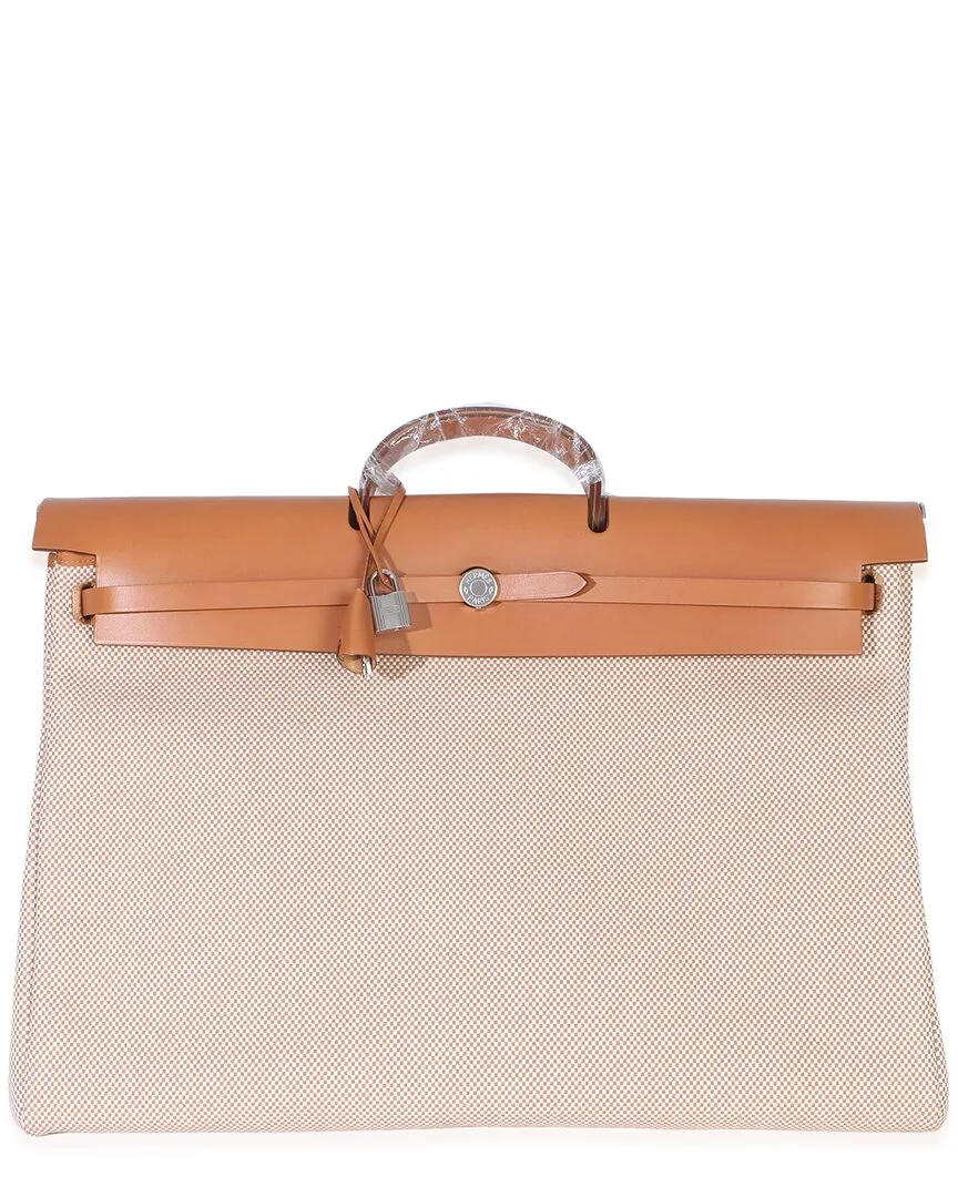 Brown & Neutral Criss Viking Hunter Sable Canvas Herbag Zip Cabine 50 Bag (authentic Pre-Loved) by Herms