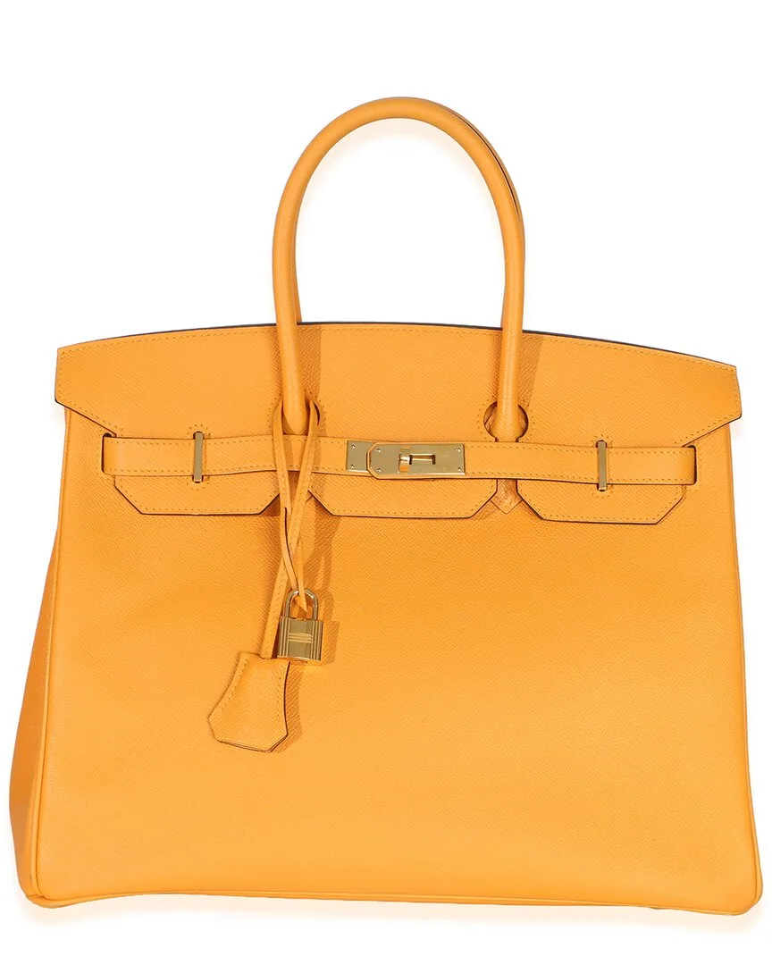 Orange & Yellow Epsom Leather Birkin 35 Ghw (authentic Pre-Loved) by Herms