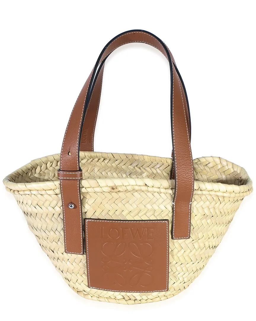 Beige & Brown Raffia Small Basket Bag (authentic Pre-Loved) by LOEWE