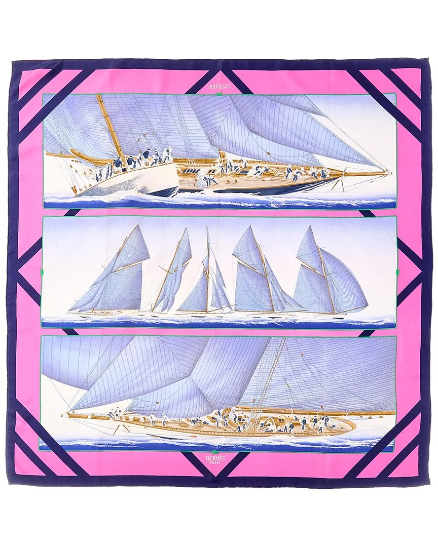 Rafales by Yannick Manier mm Printed Silk Scarf (authentic Pre-Loved) by Herms