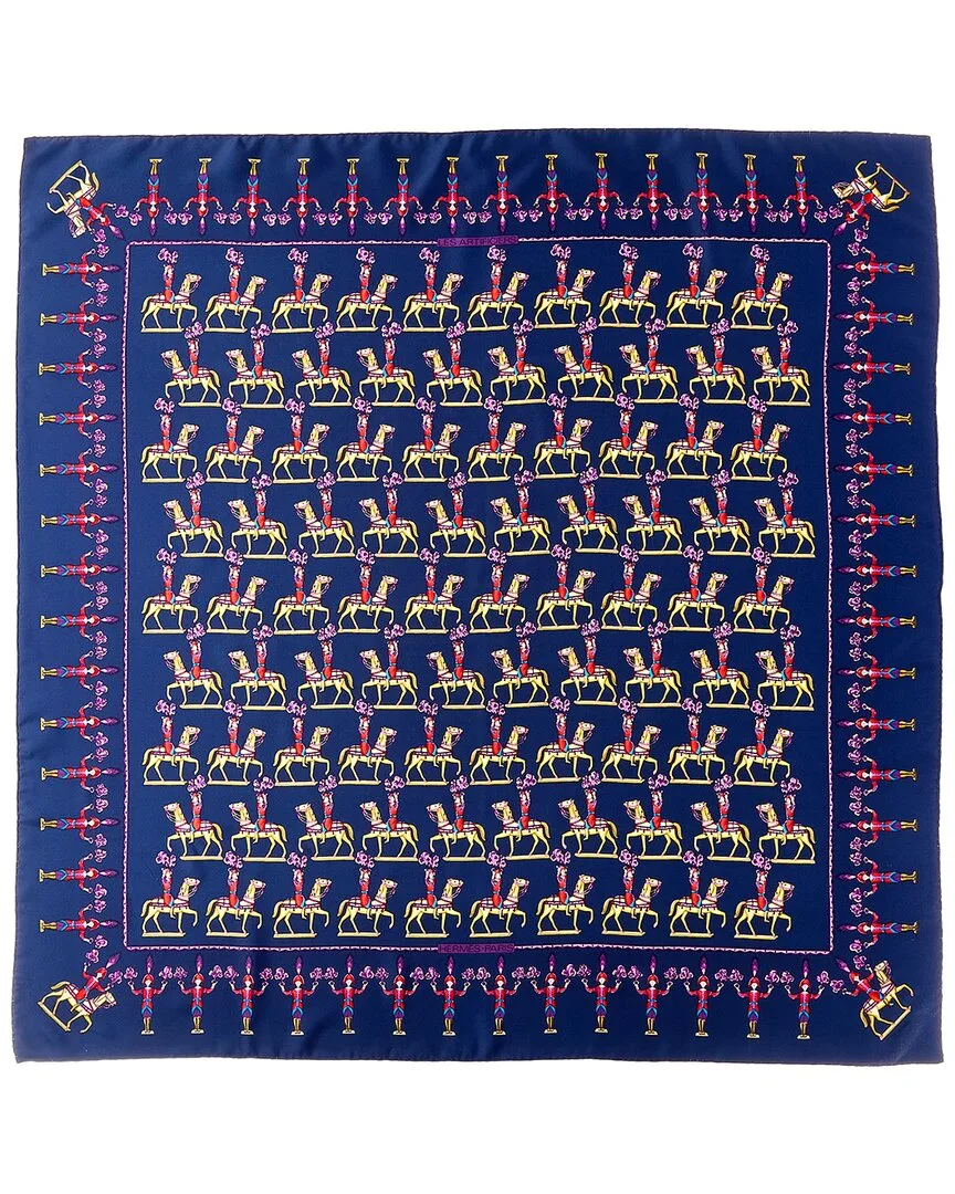 Les Artificiers by Michel Duchne mm Printed Silk Scarf (authentic Pre-Loved) by Herms