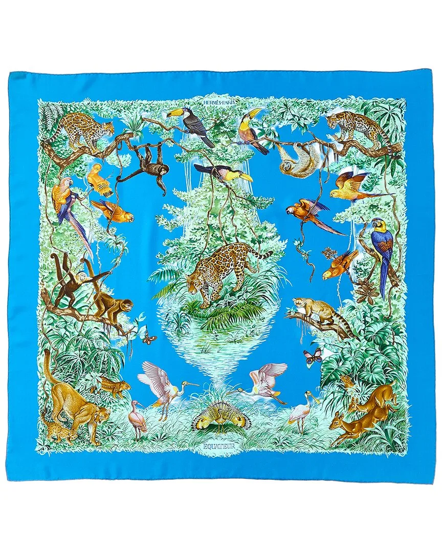Equateur by Robert Dallet mm Printed Silk Scarf (authentic Pre-Loved) by Herms