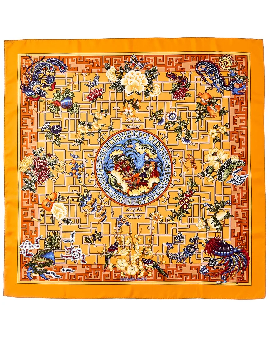 Turandot by Natsuno Hidaka mm Printed Silk Scarf (authentic Pre-Loved) by Herms