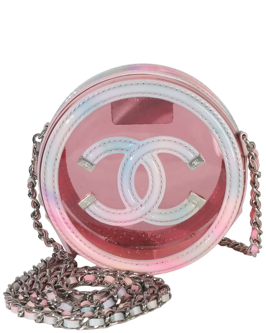 Pink Lambskin Filigree Round Clutch with Chain (authentic Pre-Loved) by CHANEL