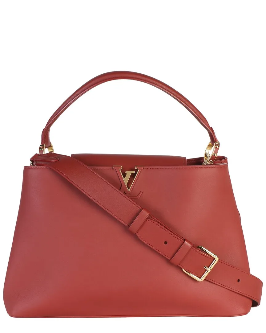 Red Smooth Grained Calfskin Capucines Gm Souple (authentic Pre-Loved) by Louis Vuitton
