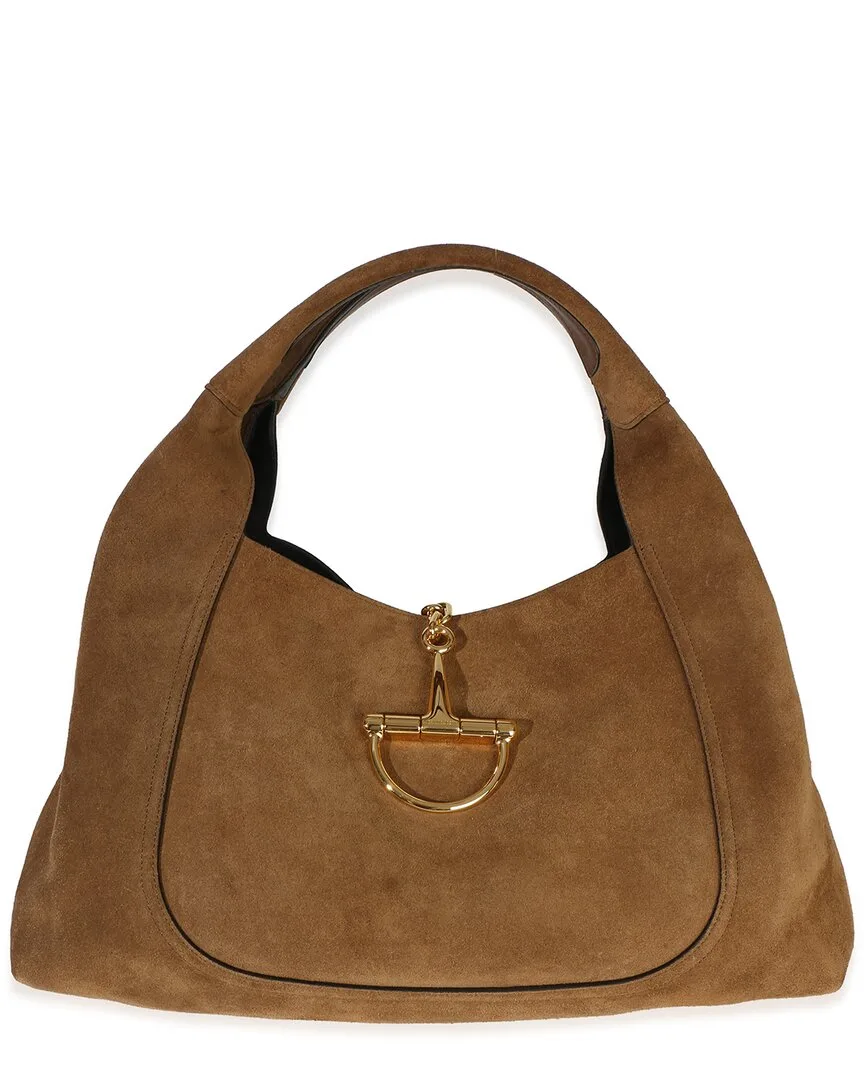 Brown Suede Horsebit Maxi Shoulder Bag (authentic Pre-Loved) by Gucci
