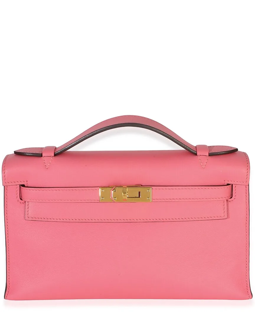 Pink Swift Kelly Pochette Ghw (authentic Pre-Loved)