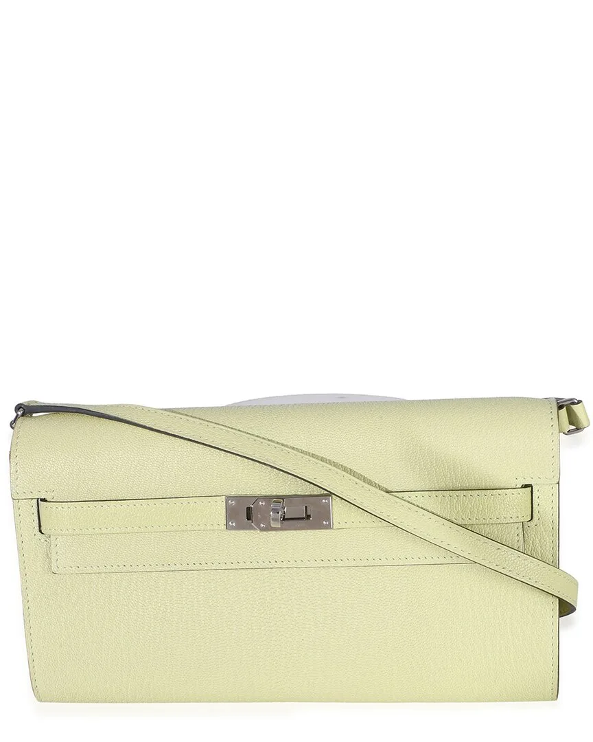 Green & Yellow Chevre Mysore Kelly Wallet to Go Phw (authentic Pre-Loved)
