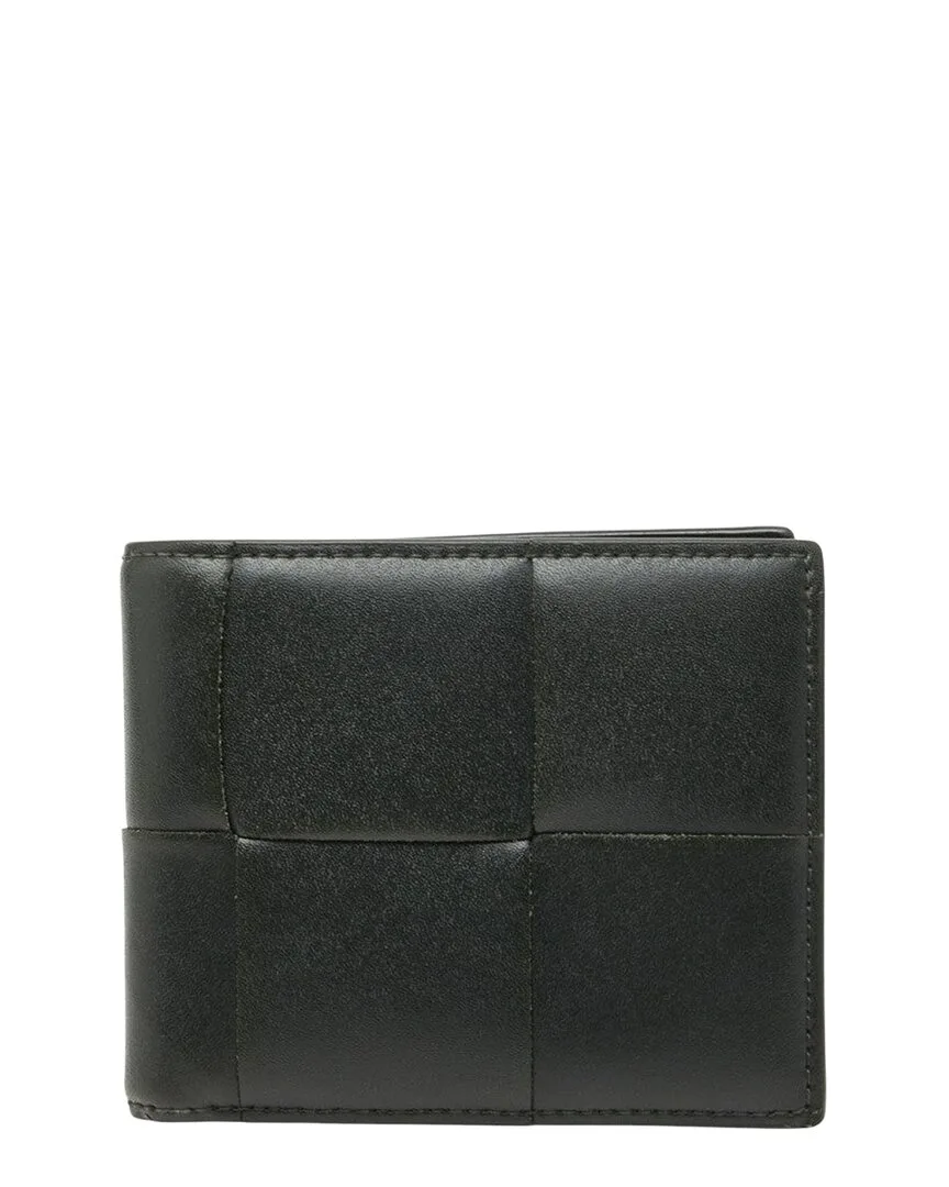 Green Maxi Intrecciato Leather Cassette Bifold Wallet (authentic Pre-Loved) by Bottega Veneta