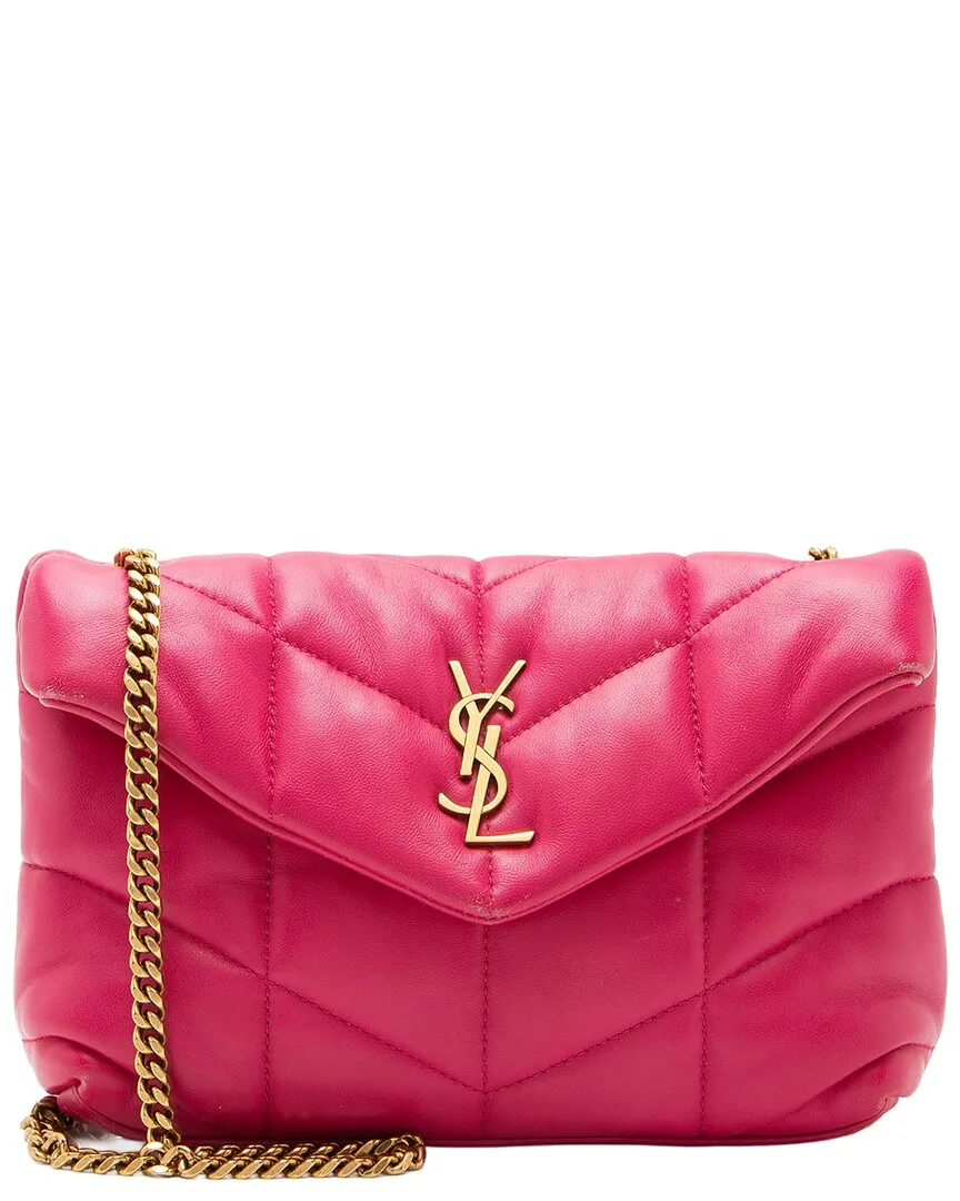 Pink Lambskin Puffer Loulou Toy Shoulder Bag (authentic Pre-Loved) by Saint Laurent