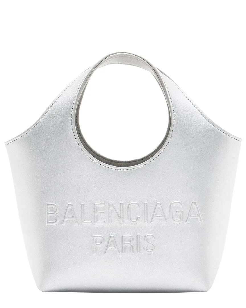 Silver Metallic Calfskin Mary Kate Xs Tote (authentic Pre-Loved) by Balenciaga