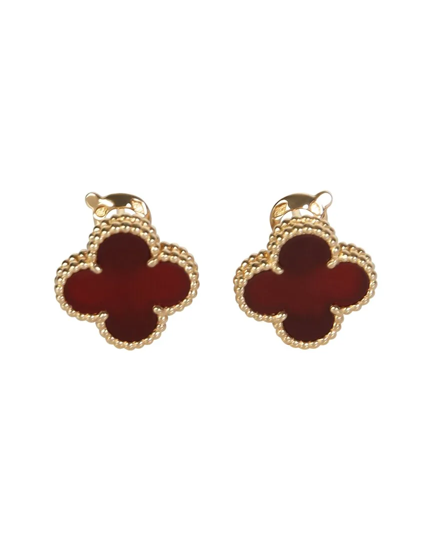 Vintage Alhambra Carnelian Earrings (authentic Pre-Loved) by Van Cleef & Arpels