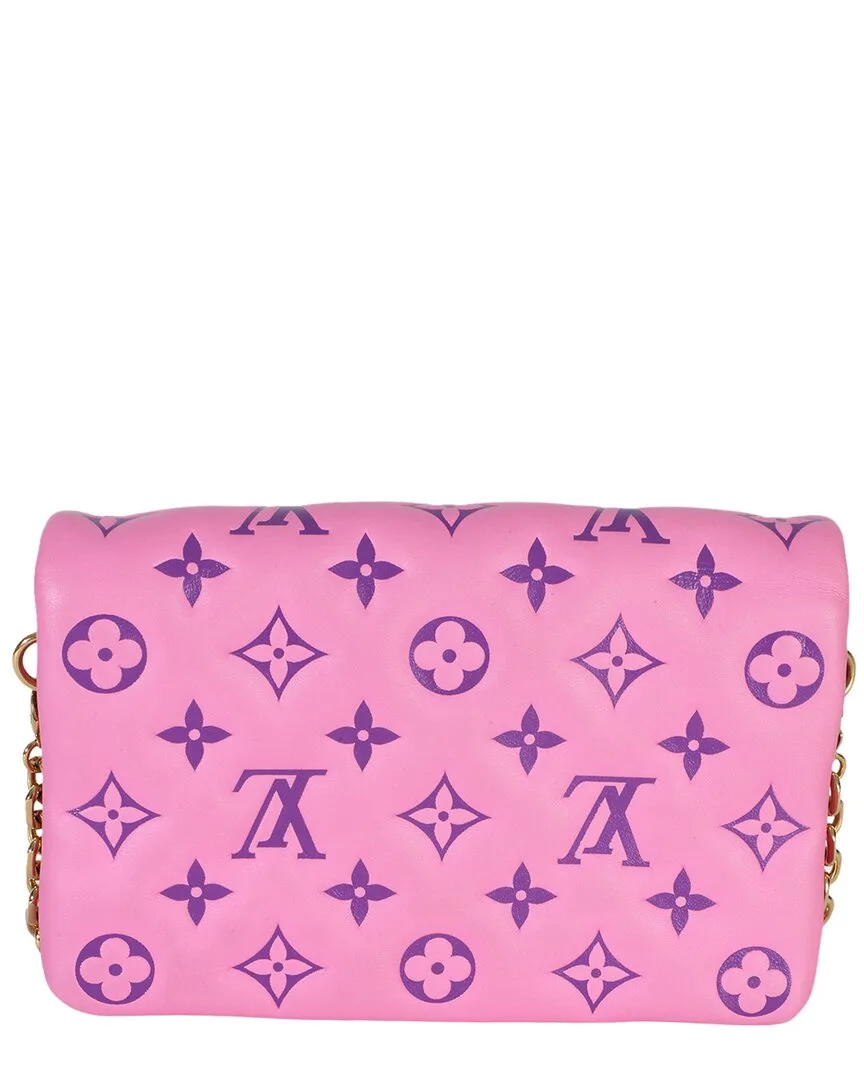 Pink Lambskin Embossed Pochette Coussin (authentic Pre-Loved) by Louis Vuitton