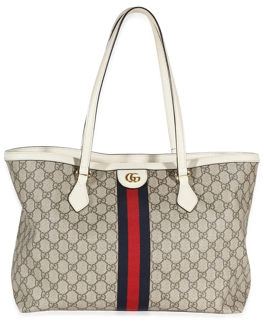 Brown Gg Supreme Canvas Medium Ophidia Tote (authentic Pre-Loved) by Gucci