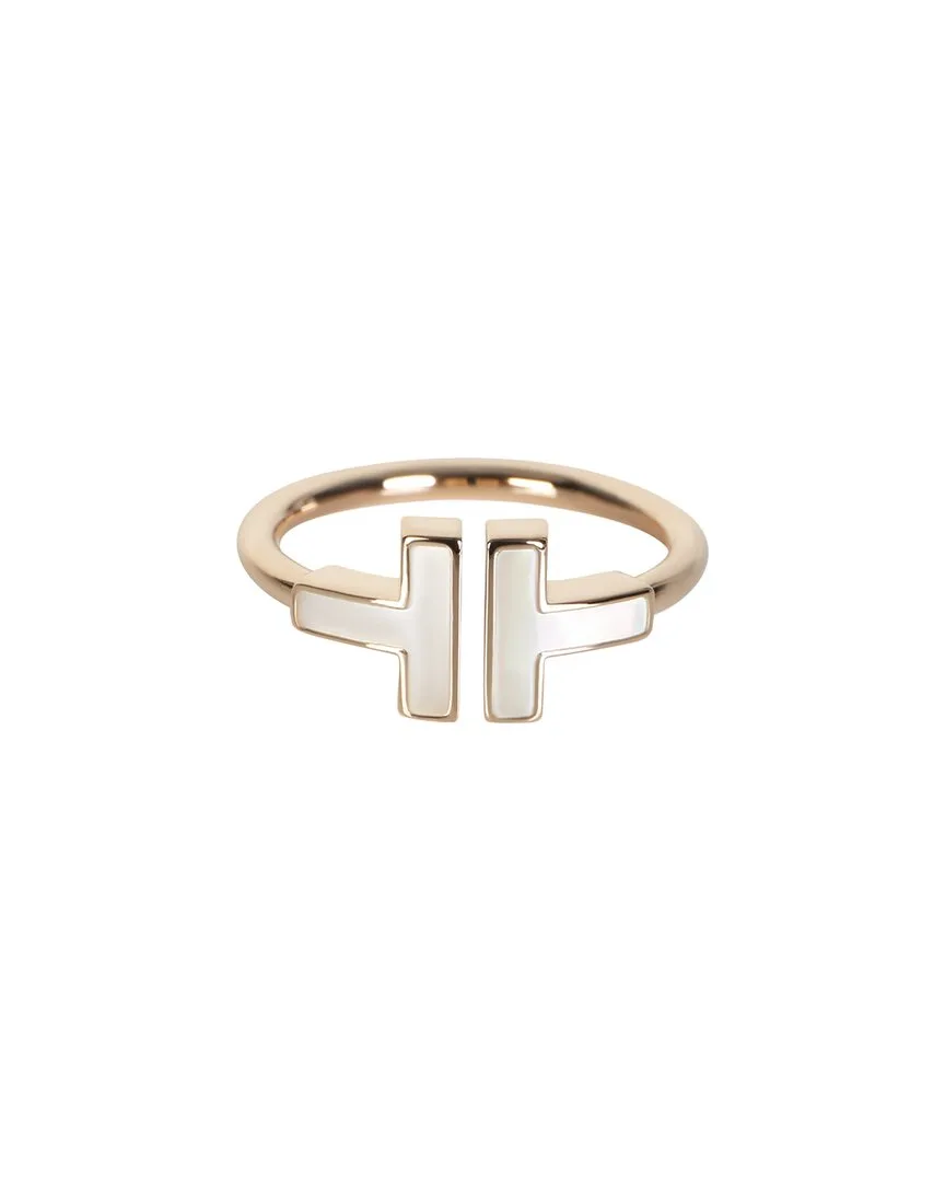Tiffany T Wire Rose Gold Mother of Pearl Ring (authentic Pre-Loved) by Tiffany & Co.