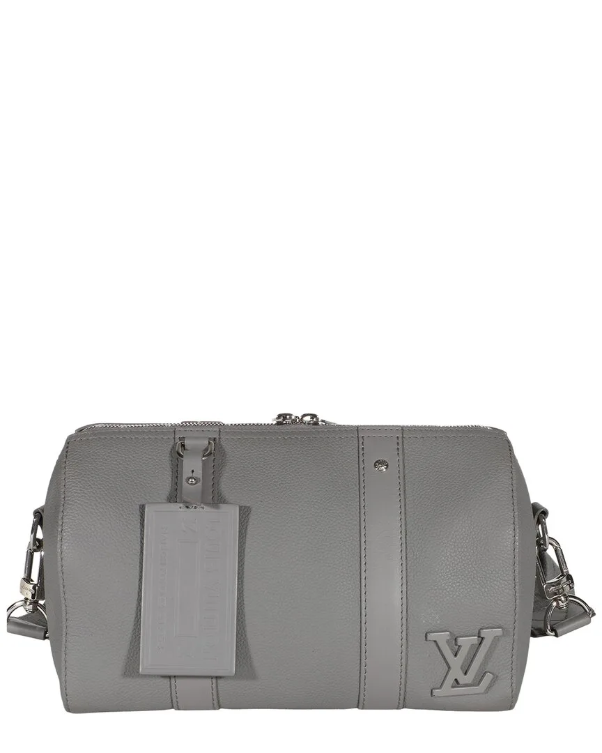 Grey Grained Calfskin Aerogram City Keepall (authentic Pre-Loved) by Louis Vuitton
